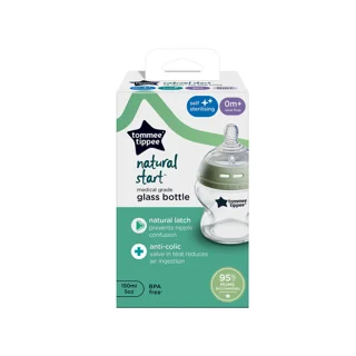 شیشه شیر شیشه ای تامی تیپی مدل Natural Start ظرفیت 150 میلی لیتر Tommee Tippee
